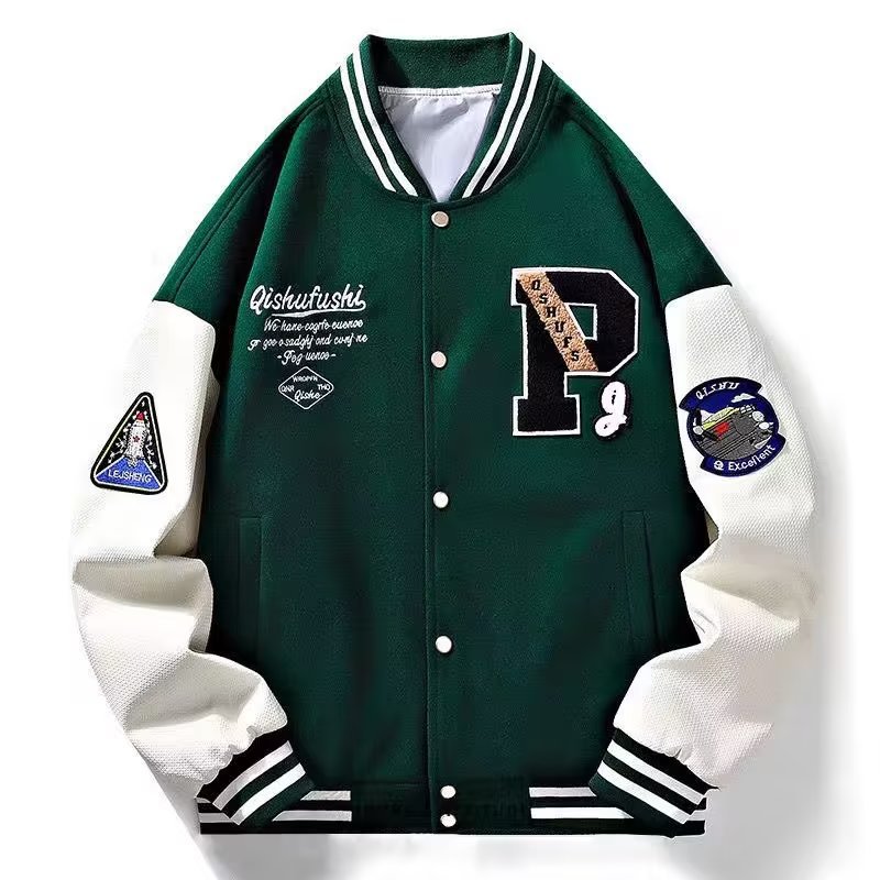 2026 New Arrival Men's Trendy Brand Baseball Jacket - Spring Autumn Casual Versatile Color Block Patchwork Stylish Top