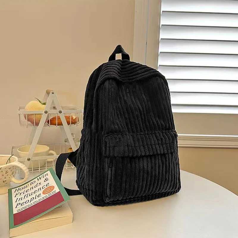 Stylish Multi-color Corduroy Backpack Casual Lightweight for Daily Commute Outdoor Trips Festival PresentsM251222
