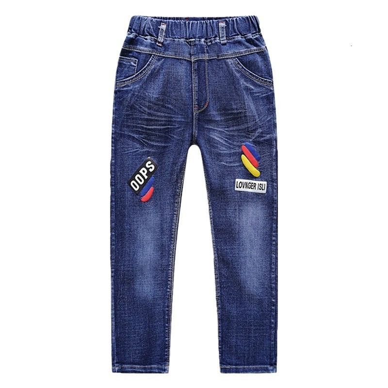 Childrens jeans boys pants spring and autumn childrens wear front and back real pockets big childrens washing pants