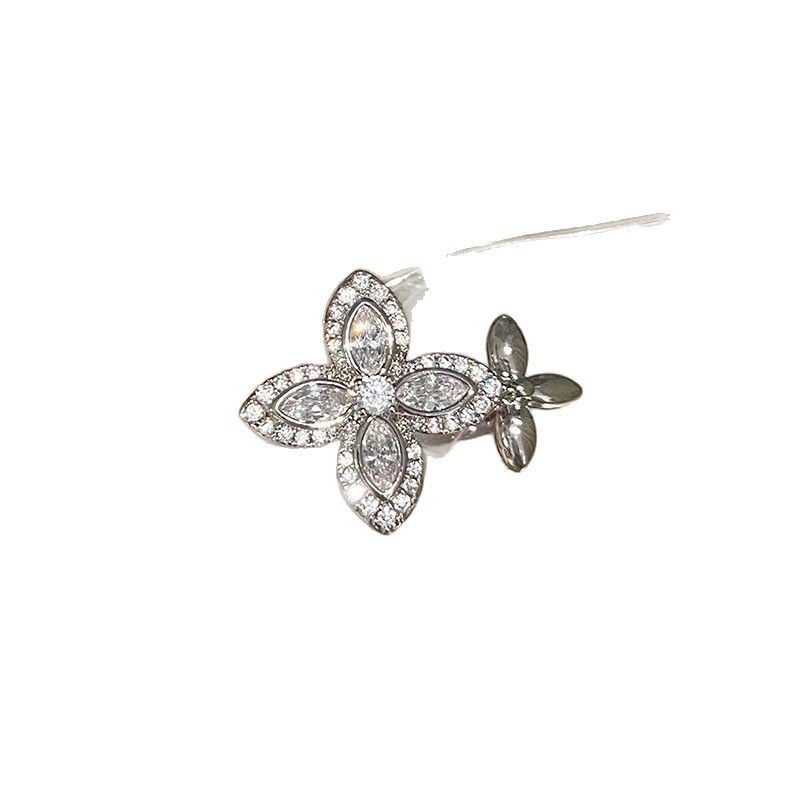 French Zircon Flower Open Exquisite Elegant Fashion Versatile Index Finger Ring Light Luxury High-end Feel Jewelry - view 6