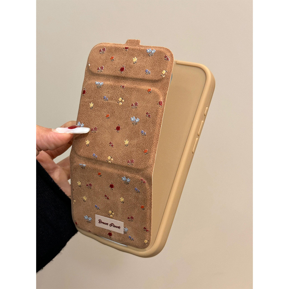 Melard Brown Full Screen Small Floral Suitable for iPhone 16 Pro Max Phone Case 13 Apple 84% off with Stand 14