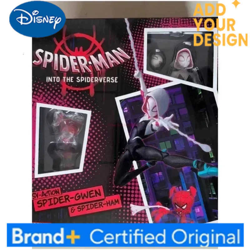 Disney Spiderman Gwen Peter Action Figure Anime Spider-Verse Collection Sentinel Miles Morales Figures ChildrenS Xmas Gifts Toys H251222
