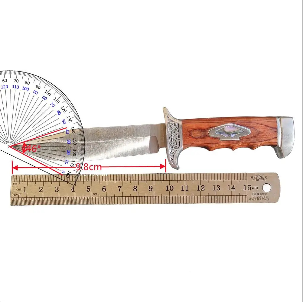 Outdoor Camping Knife Fixed Blade Straight Knife with Wood Handle 7Cr13 Steel Blade Tactical and Survival Tool with Scabbard 251218