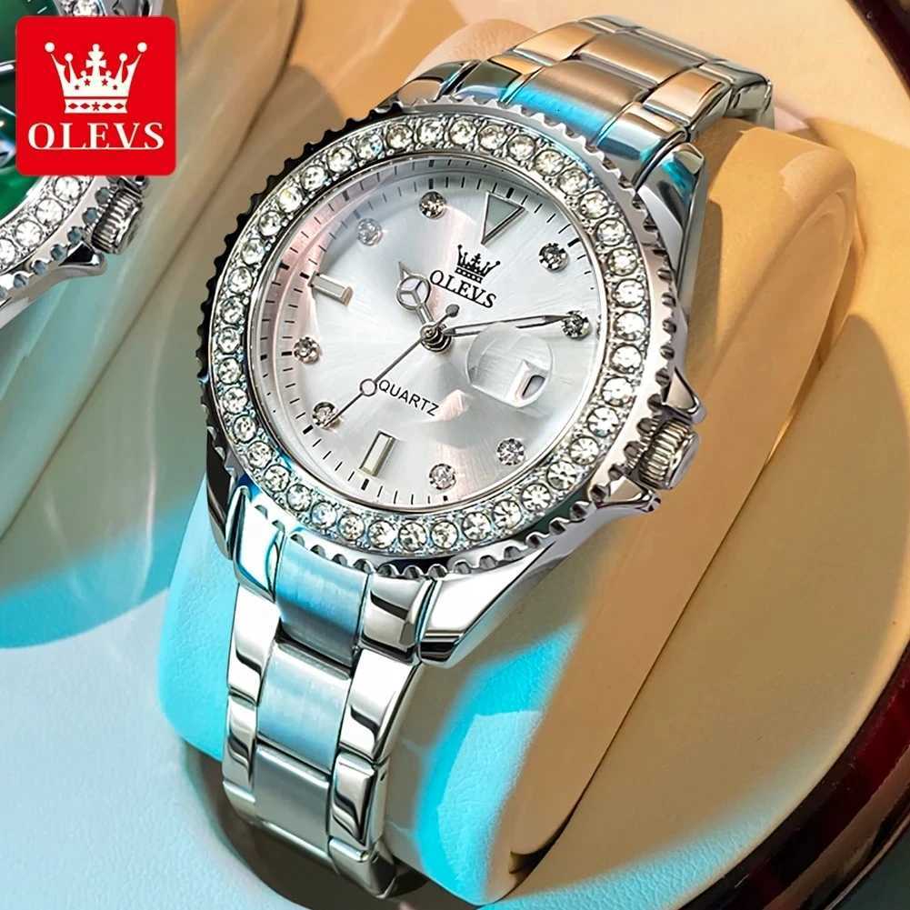 OLEVS Diamond Dial Quartz for Wen Fashion Elegant Ladies es Stainl Steel Waterproof Wens Wrist M251222