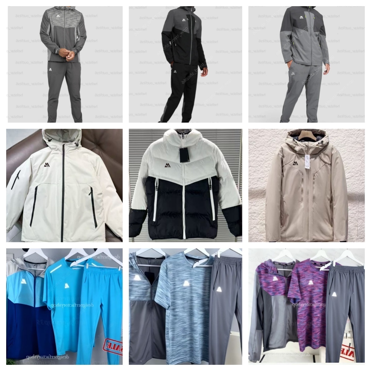 High quality monterex tracksuit puff kid tech 3-piece set Mens tracksuit sports fiess suits running shirts shorts quick dry sportswear gym t-shirt sweatpants Set