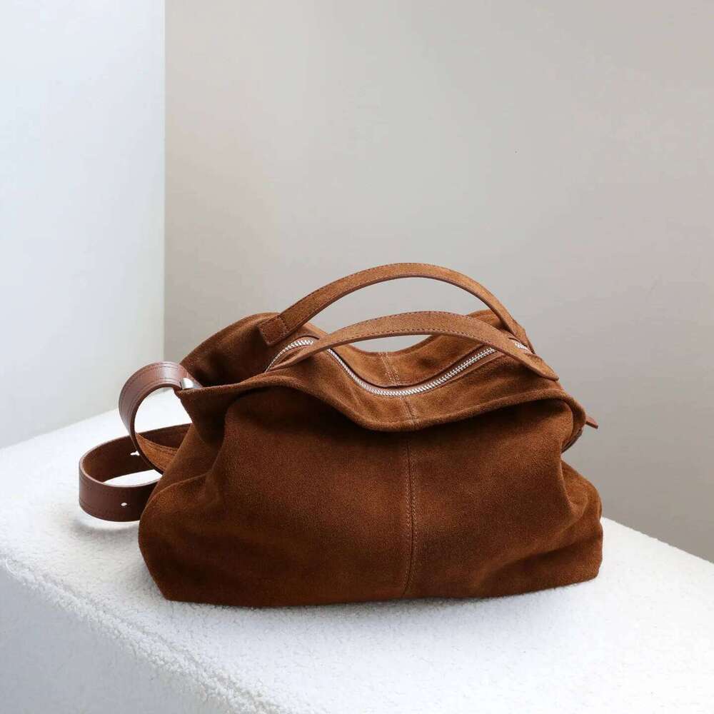 Suede Women's Autumn Winter Tote Bag New Niche Design Large Capacity Frosted Cowhide Handbag Vintage One-Shoulder Crossbody Bag St251219
