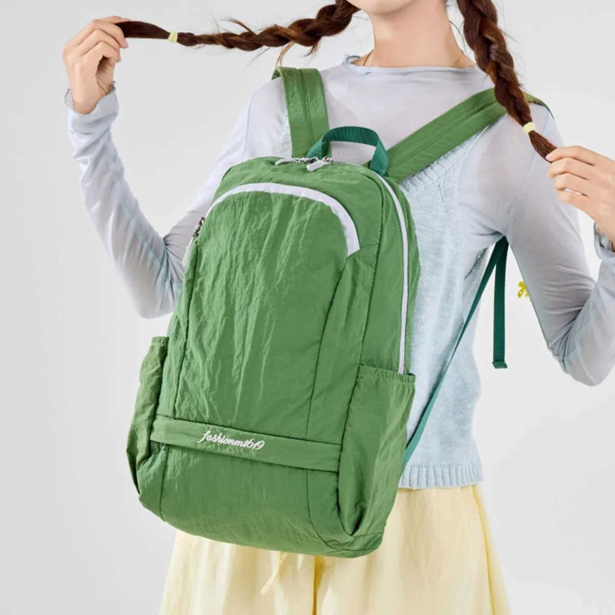 t Waterproof Nylon Backpack for Women Outdoor Travel Mountaineering Large-Capacity School Bag College Student Class Travel Small Backpack for MenM2512