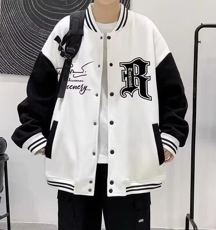 2026 New Arrival Men's Trendy Brand Baseball Jacket - Spring Autumn Casual Versatile Color Block Patchwork Stylish Top