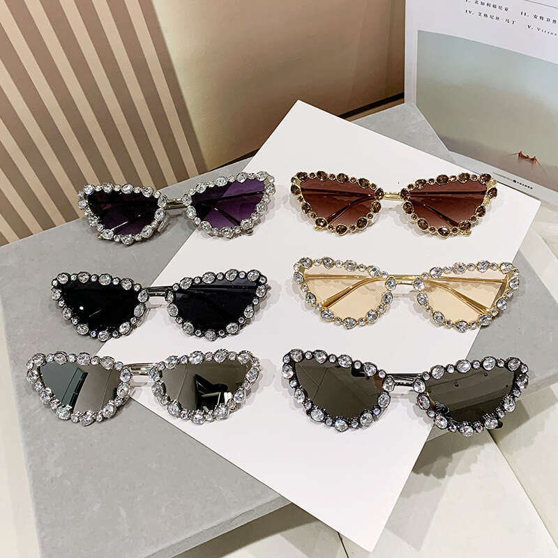 UV400 Prescription Rhinestone Sunglasses - Euro-American Retro Metal Frame Large Bling