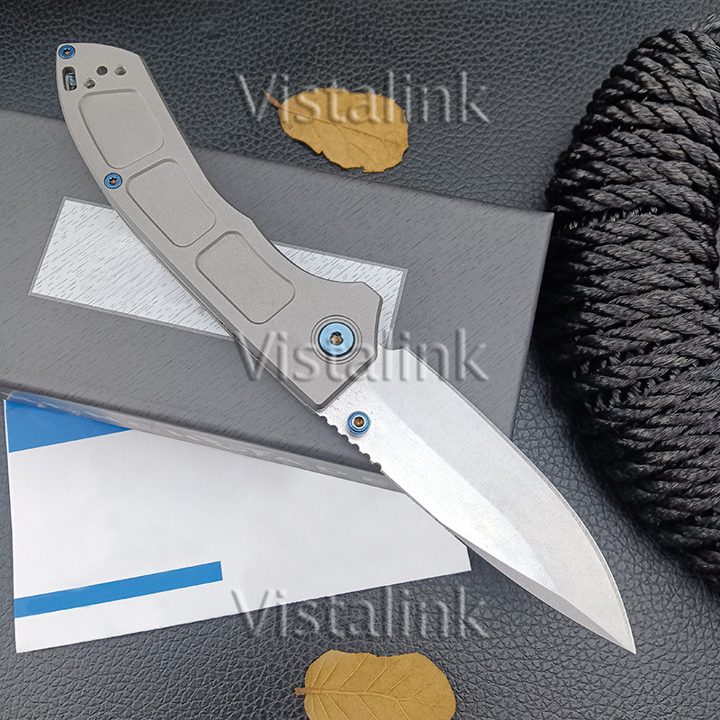 BM 748 Narrows Titanium M390 Blade Folding Knife Outdoor Camping Hunting Pocket EDC Utility Knife