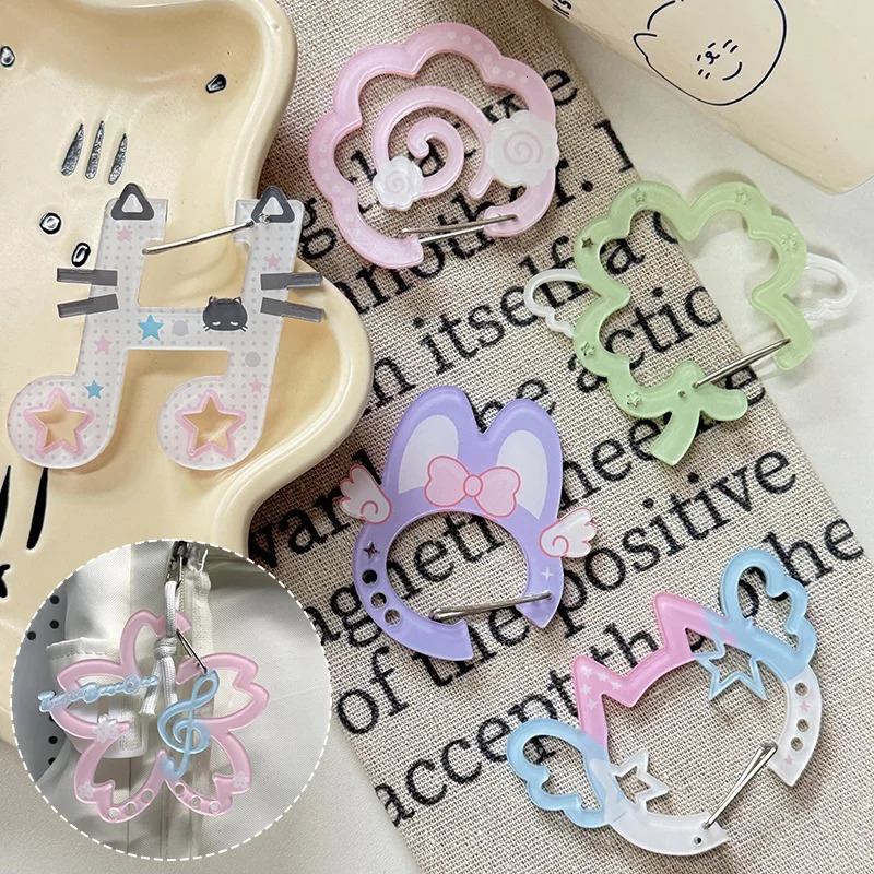 Acrylic Keychain Cartoon Hanging Ornament Backpack Creative Bag Charm Car Keyring Cute Mountaineering Buckle Friends Gifts 251219