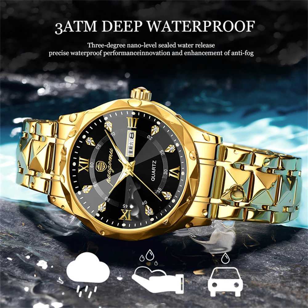 PAAZU Brand Fashion Man Wrist Waterproof Luminous Date Week Men es Stainl Steel Quartz Mens M relojbox M251222