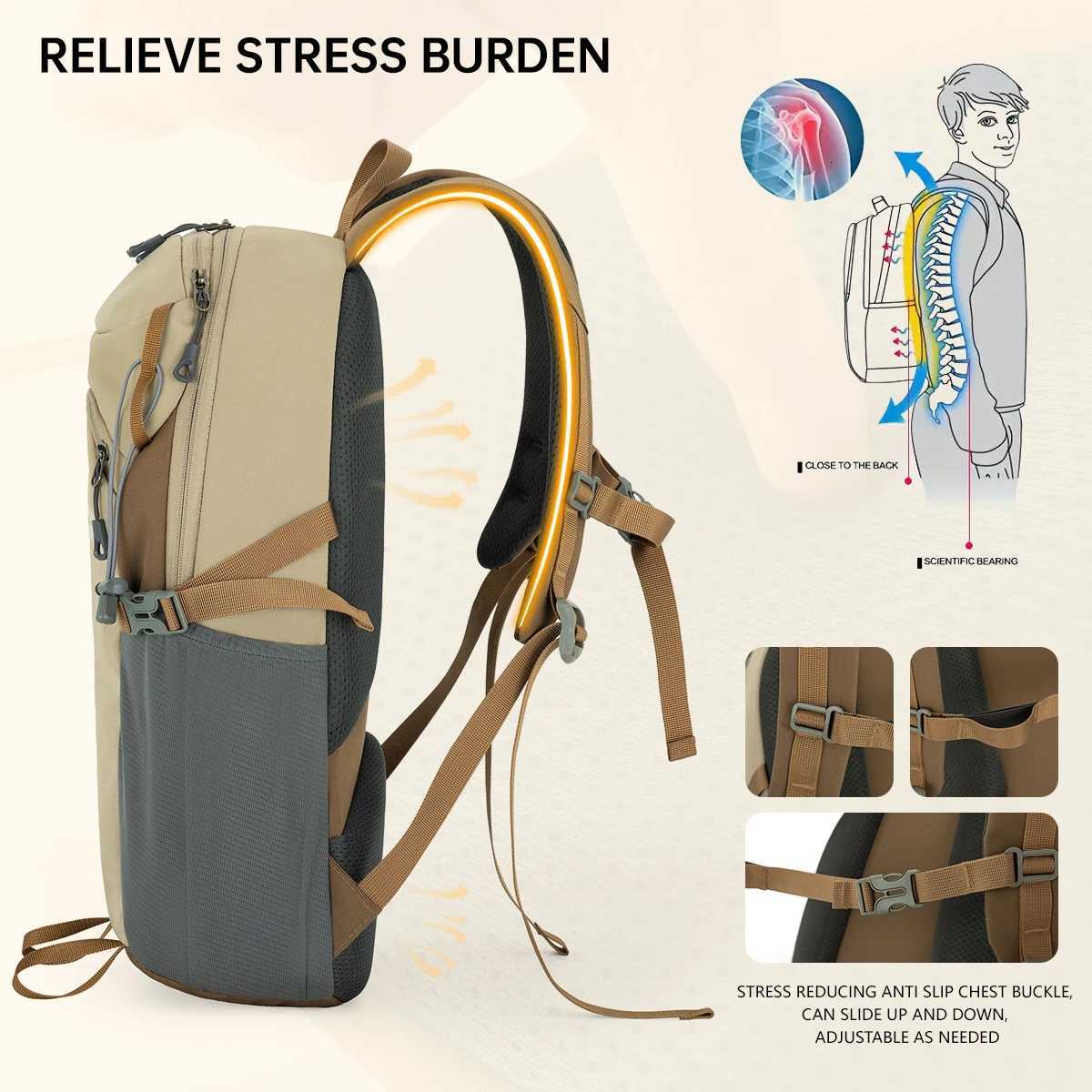 Mountaineering Bag Outdoor Large-Capacity Water-Repellent Backpack Quick-Drying Short-Distance Travel Hiking Backpack Sports TraM251222