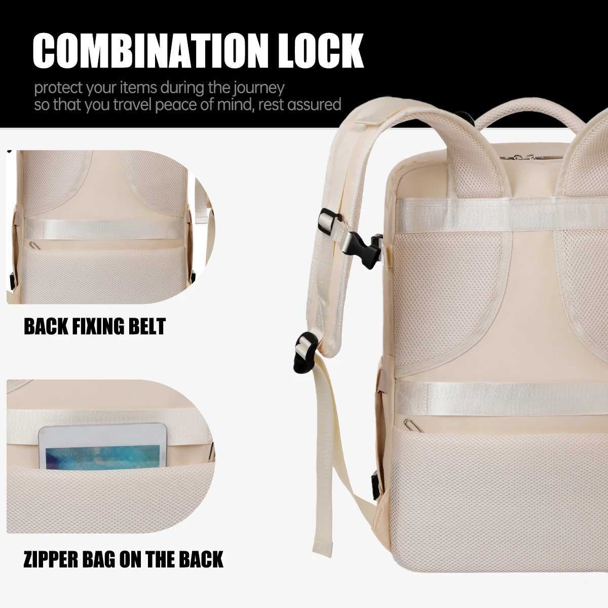 ackpack Female College Student Outdoor Commuting Large Capacity Computer Backpack Junior High School Bag Travel with Air Bag and Vacuum CompressionM25