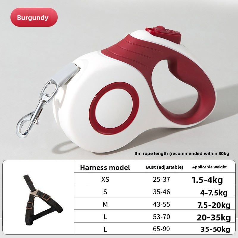 Automatic Retractable Chain Leads Dog Leash with Durable Reflective Strap Anti Pull for Small Medium Large Dogs