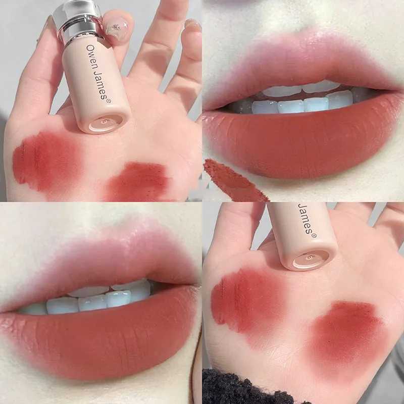 Small Bottle Pink Mist Lip Cream Mud Matte Velvet Lip Gloss Clay Long-lasting Color Non-drying Nude Peach Lip Glaze Rouge TintT251222