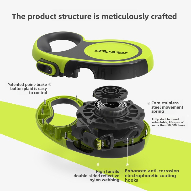 Retractable Dog Leash Reflective Pet Leash with Automatic Locking for Small Medium Large Dogs Durable Nylon Rope