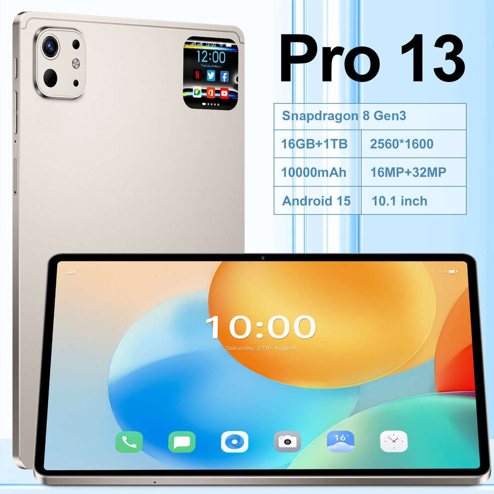 Renowned brand's new cross-border Pro 13 intelligent tablet with 16+1TB Android high-definition 10.1 high-definition large screen