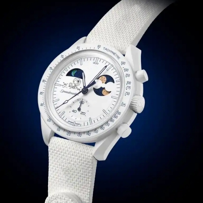 Cold moon Limited Edition master wristwatchesBioceramic Quartz Chronograph Mens Womens URANUS Watch Mission To Mercury 42mm Black Nylon Luxury MOON Watch