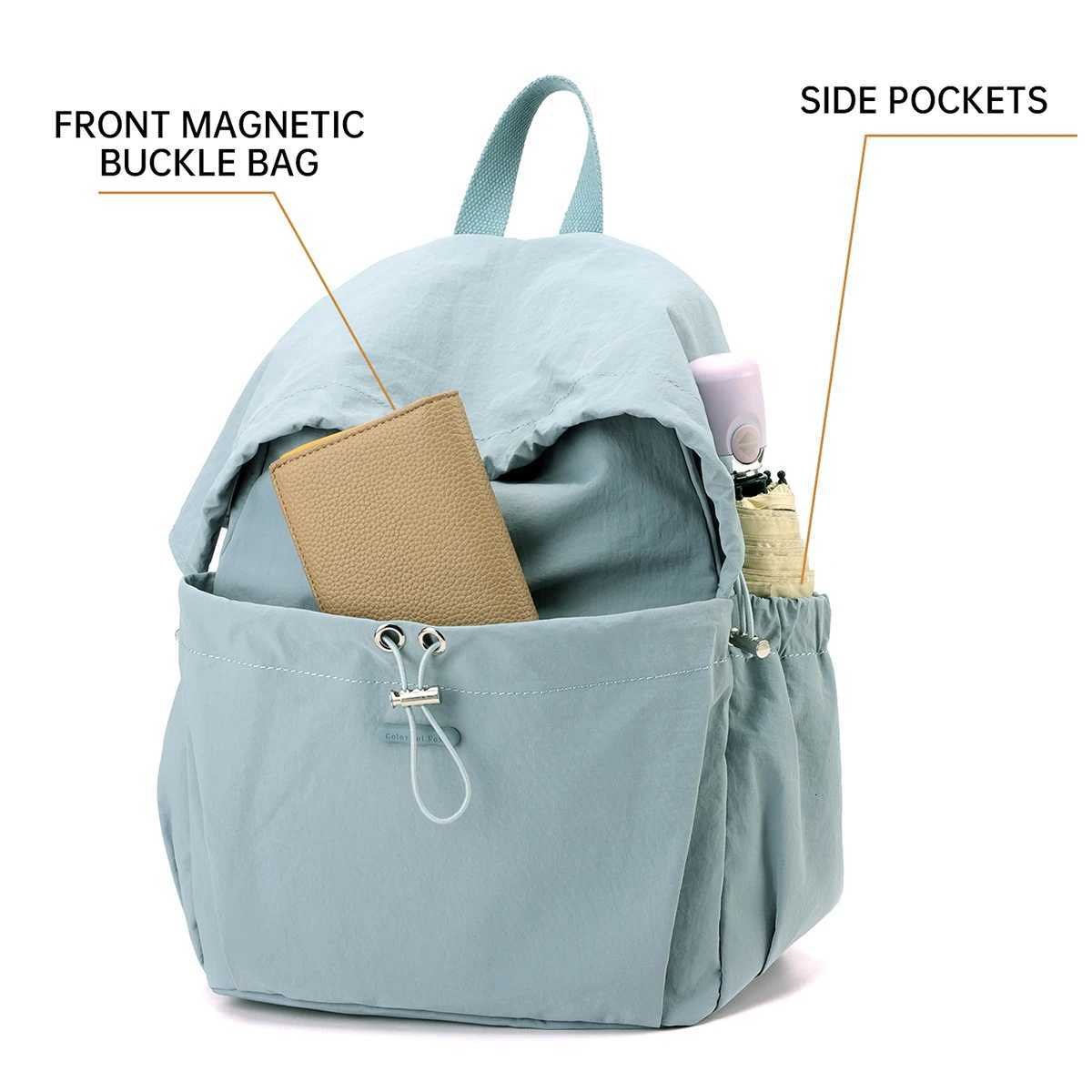 Schoolbag Female College Student Mountain Style Outdoor Hiking Mountaineering Bag Drawstring Bag Backpack Female Travel LightweiM251222