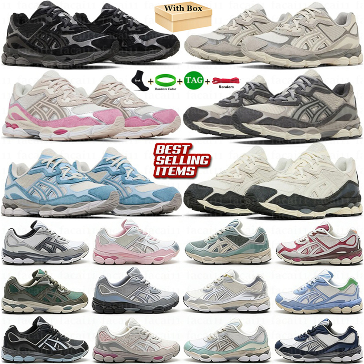 With Box gels nyc designer running shoes for men women Black Pink mens sneakers trainers outdoor sports