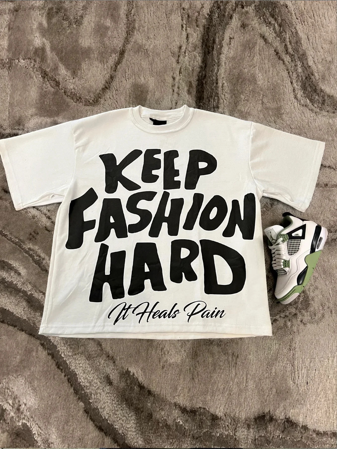 Mens Cotton T-Shirt KEEP FASHION HARD Geometric Short Sleeve Soft Comfortable Summer Casual Tee Daily Wear Fashion Tops 251219