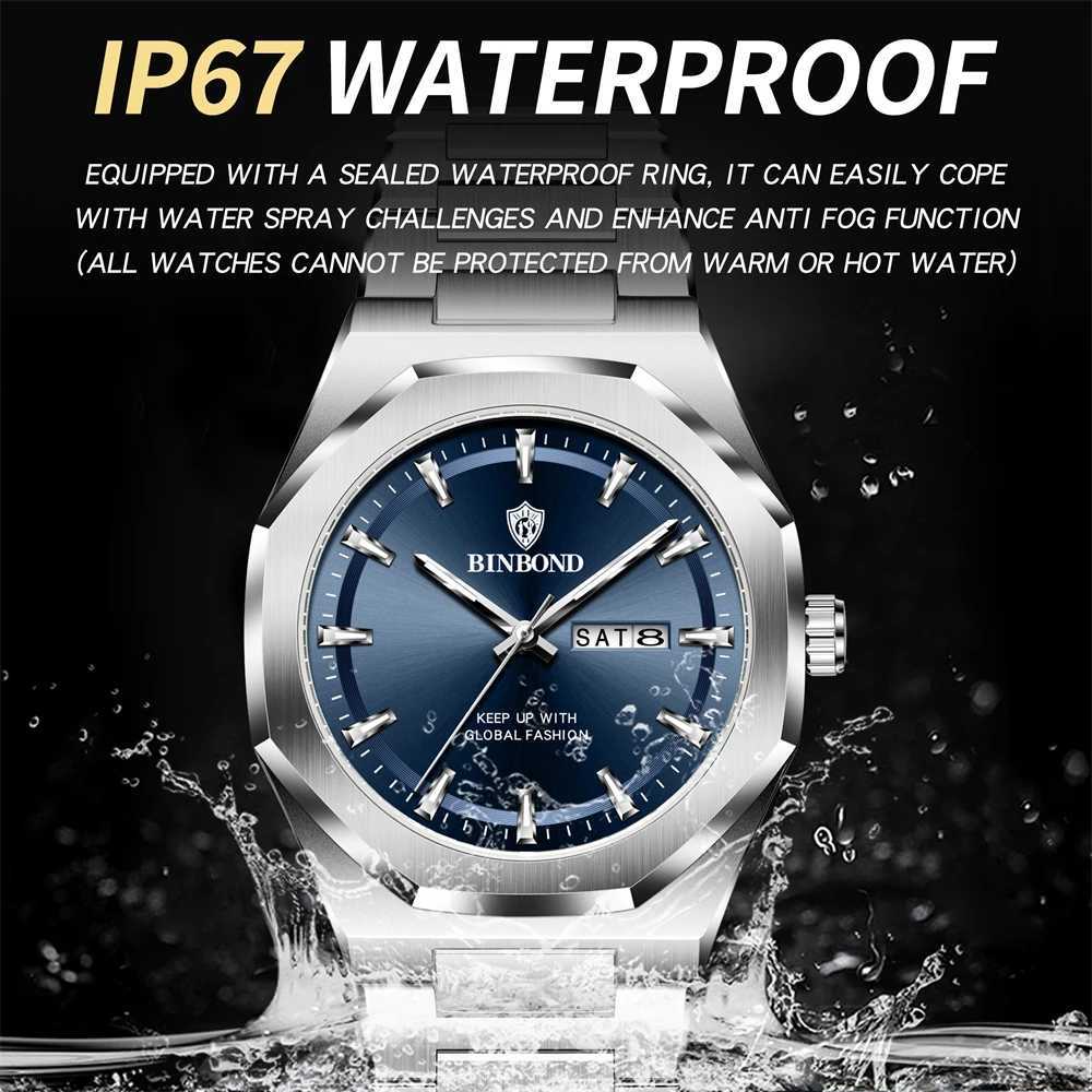 BINBOND Luxury Busin Men Waterproof Luminous Date Stainl Steel Mens es Military High Quality Quartz Man M251222