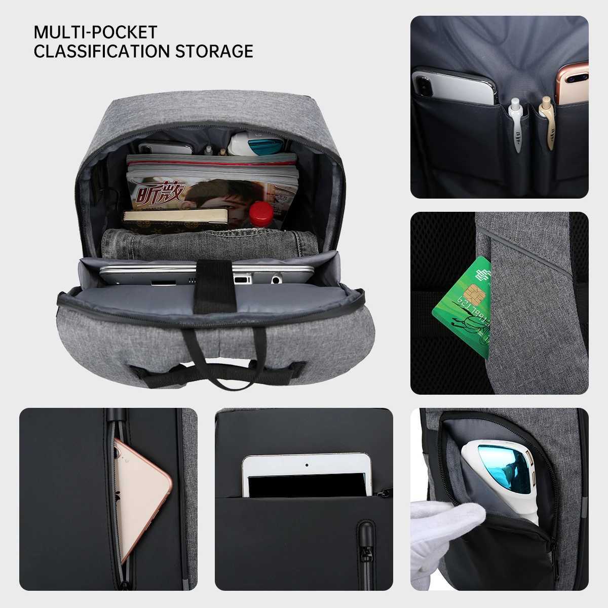 Unisex Laptop Bag Multifunctional USB Backpack Large Capacity Backpack Business Commuting Business BagM251222