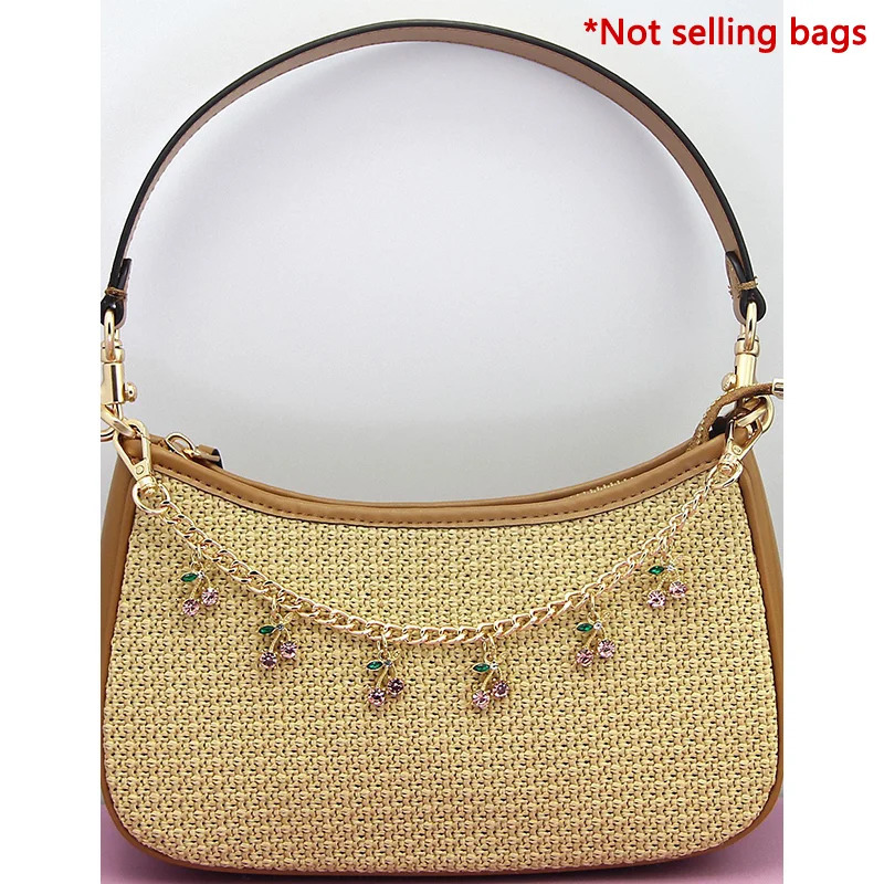 Fashion temperament glass stone red cherry chain jewelry bag hanging charm accessories 251219