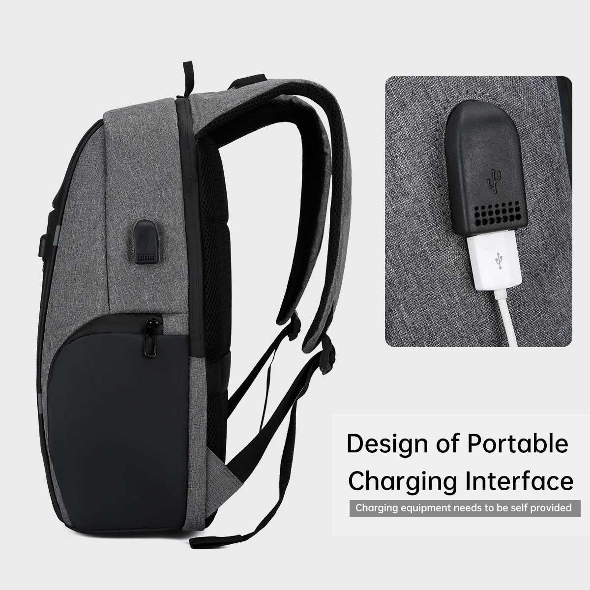 Unisex Laptop Bag Multifunctional USB Backpack Large Capacity Backpack Business Commuting Business BagM251222
