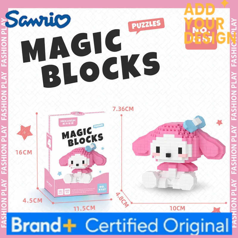 Sanrio Hello Kitty Micro Building Block Pochacco Cinnamoroll Kuromi Assembled 3D Model My Melody Mini Bricks Figure Toys H251222