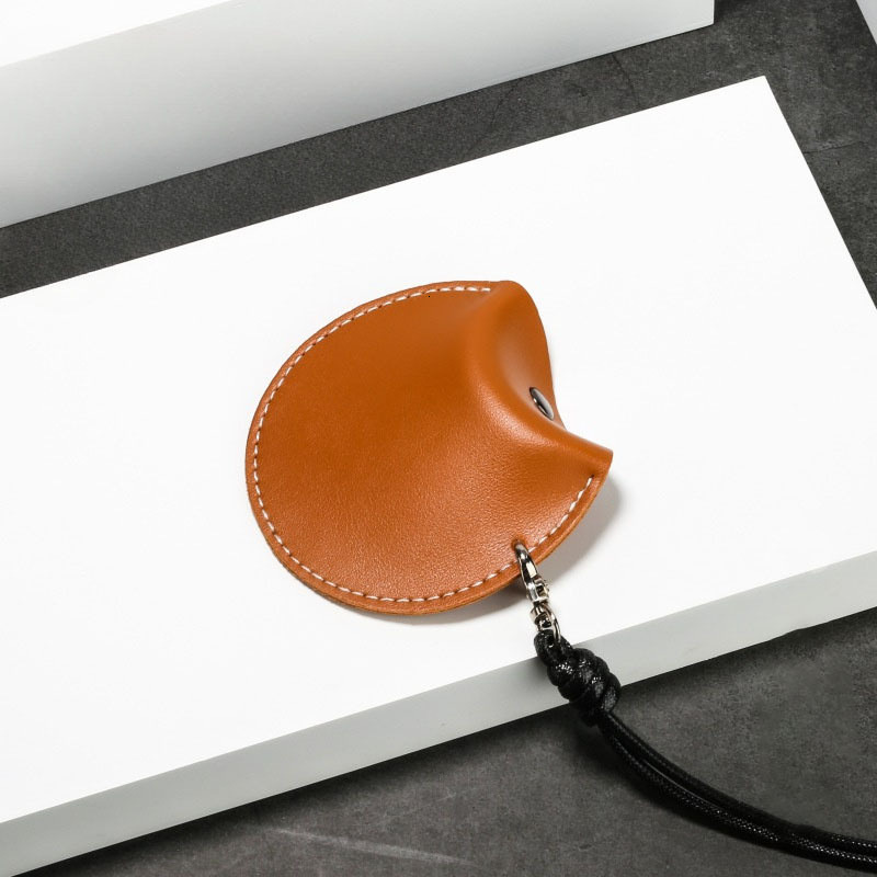 Hot Selling Bluetooth Earphone Hanging Neck Leather Round Coin Purse Small Item Storage Bag