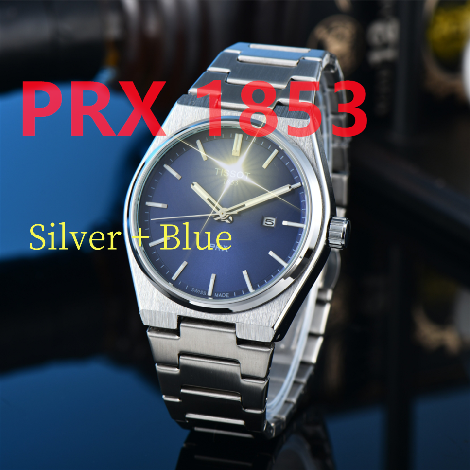 2026 TOP Quartz Brand 1853Tissity WristWatches Men Top-grade Movement Watches Automatic Date Watch classic Luxury PRX wrist-watch Steel Strap 8478