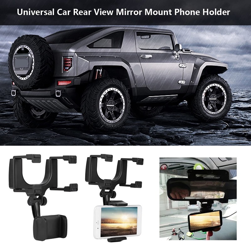 Universal Mobile Phone Holder Adjustable Car GPS Rearview Mirror Auto Mount Holders Cell Phone Bracket Stands for iPhone 17/16/15/14/13/12/X Samsung H