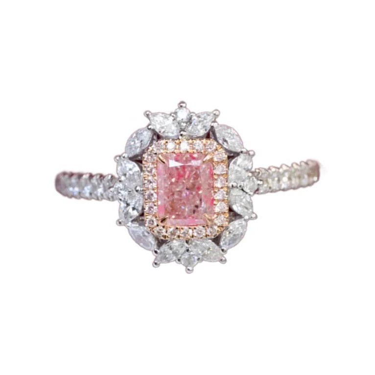 Choucong Sarkling Genuine 100% S925 Sterling Silver Women Luxury Jewelry Radiant Shape Lab Pink Moissanite Diamond Elegant Women Wedding Bride Ring Lo