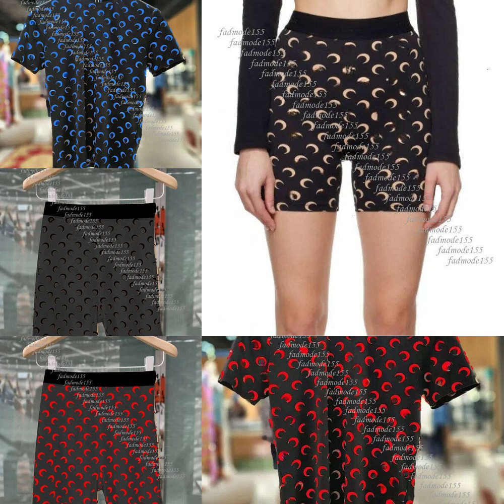 Mirror quality Designer Elastic Slimming T-shirt Ice Silk Sunscreen Moon Top Crescent Small Marine Women's Black Sports Shorts Set Wholesale 2025 93 ab4 cae 3 3 39 e5