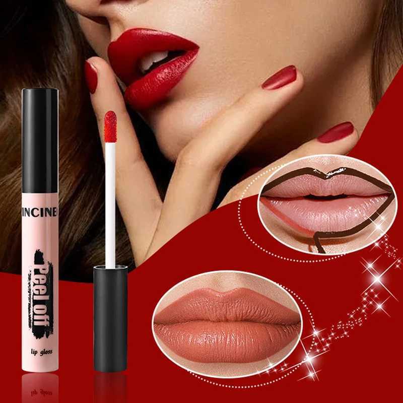 Peel Off Lipstick Matte Pink Tattoo Lip Gloss Waterproof Lipliner Long Lasting Matte Brown Lip Tint Tear-off Lip Stain CosmeticsT251222