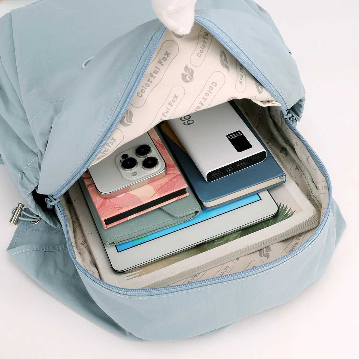 Schoolbag Female College Student Mountain Style Outdoor Hiking Mountaineering Bag Drawstring Bag Backpack Female Travel LightweiM251222