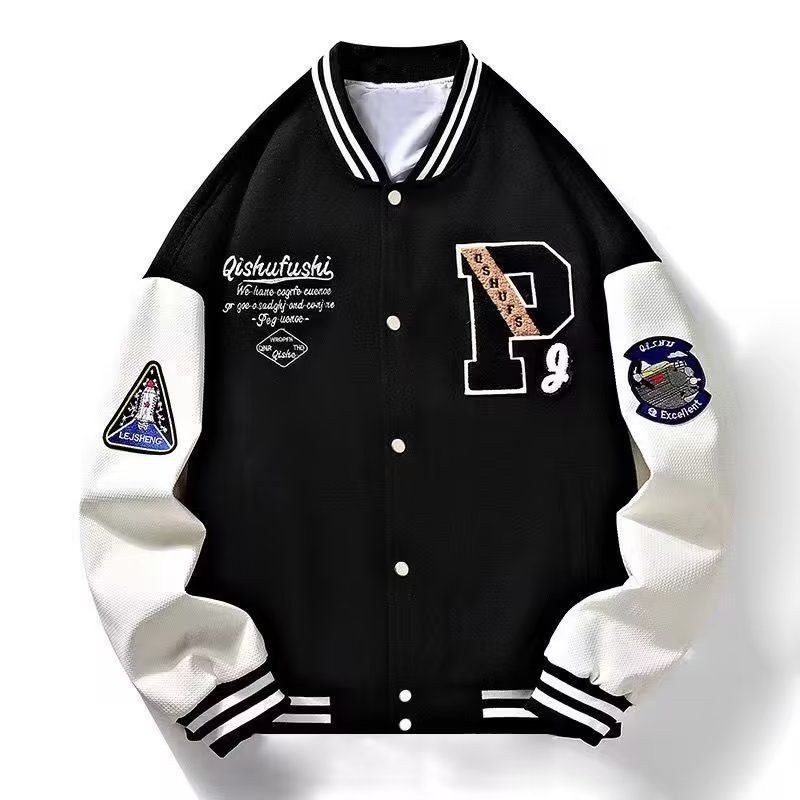 2026 New Arrival Men's Trendy Brand Baseball Jacket - Spring Autumn Casual Versatile Color Block Patchwork Stylish Top
