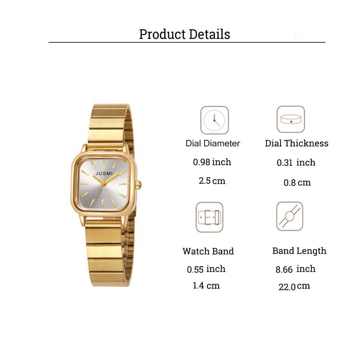 Fashionable Simple Tren Light Luxury Square Steel Band Wens Quartz Set of 3 Suitable for Thanksgiving and C M251222