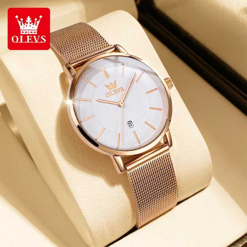 OLEVS 5869 Fashion Wens es Milanese Mesh Belt Waterproof Simplicity Versatile Quartz for La Wrist M251222