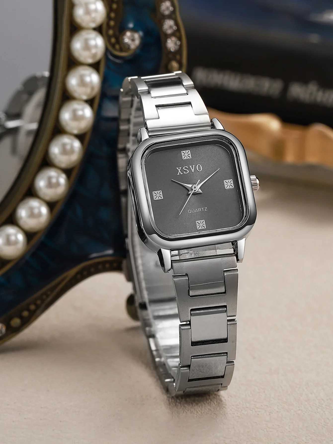 Fashion Light Luxury All-match Steel Band Square Dial Wens Quartz Suitable for ryday Wear Thanksgiving and Christm M251222