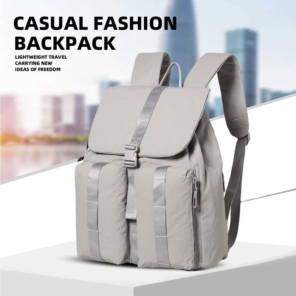 Drawstring Backpack for Women 2025 New Fashion Versatile Travel Lightweight Backpack Small Commuter Waterproof Small School Bag Couple Student ClassM2