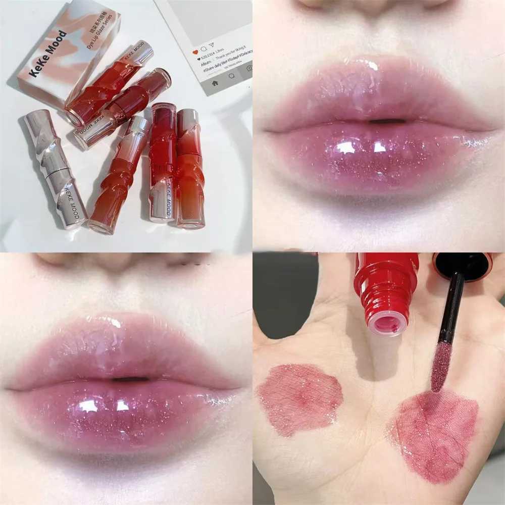 Crystal Nude Gray Glossy Lip Stain Mirror Korean Lip Glaze Sheer Nude Glitter Lip Tint Watery Shine Plumping Lipgloss CosmeticsT251222