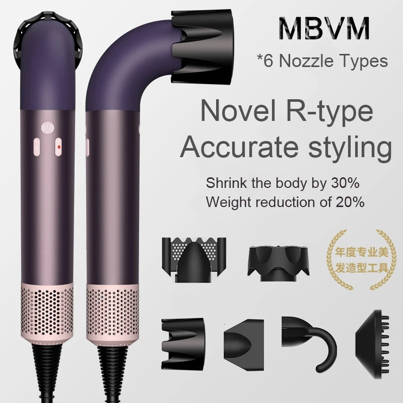 6 in 1 Leafless Hair Dryer Negative Lon Hair Care Professinal Quick Dry 1400 Watt High Speed Home Constant Anion HairDryer 251215