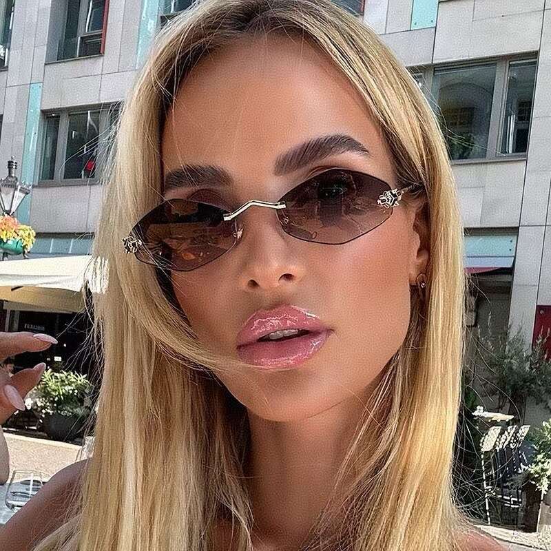 Snake Frameless Diamond Sunglasses - Luxury Euro-American Trend Personality UV Protection