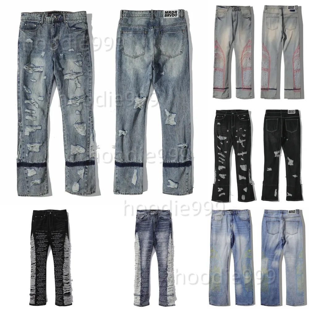 Who Decides War Jeans Wdw Denims Mens Designer Pants Y2k Trousers Catthedral Side Embroidery Multicolor Patched Arch Jogger Christmas Hip Hop Streetwear Hr7w 41c
