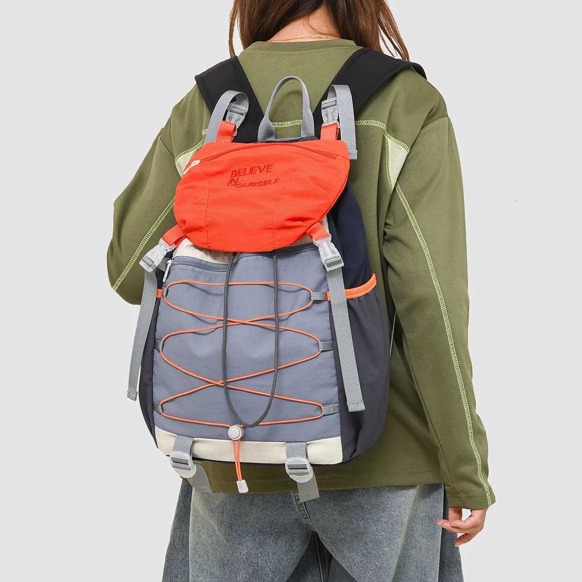 or Women Lightweight Travel New Style Commuter Student School Bag Large Capacity Travel Backpack Drawstring Shoulder Bag Crossbody Bag Outdoor Sports 