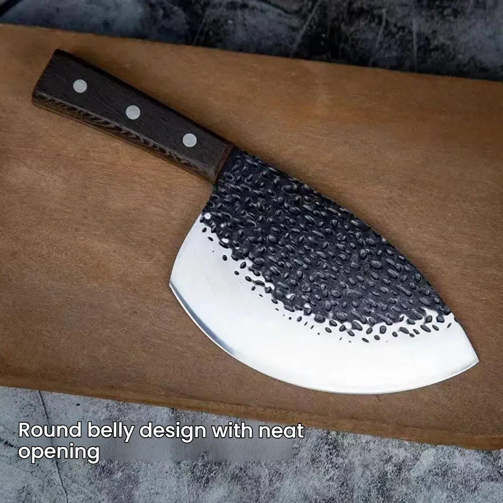 Handmade Forged Kitchen Knife Meat Chopping Cleaver Chinese Chef Knife 5CR15 Stainless Steel Machete Kitchen Essentials 251218