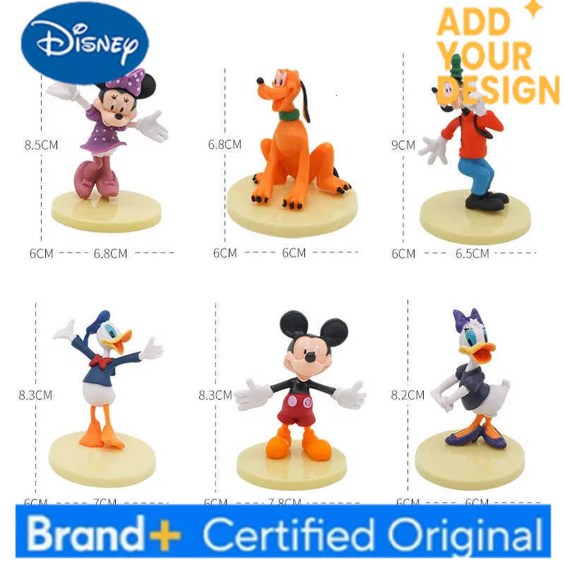 Disney 6 UNIDS/ set GK Mickey Mouse Minnie Goofy Regal Duck Donald Margarita cartoon character PVC model toy Christmas gift H251222